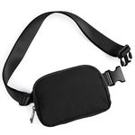 ODODOS Fanny Pack with Adjustable Strap for Women Men, Outdoor Mini Belt Bag Small Waist Pouch, Black