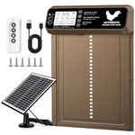 Solar Chicken Coop Door with Timer/Light Sensor, Chicken Coop Door Solar Powered Anti-Pinch, Aluminum Alloy Automatic Chicken Coop Door | Remote Control | Larger Solar Panel | Higher Capacity Battery