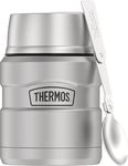 Thermos Stainless King 16 Ounce Food Jar with Folding Spoon, Stainless Steel, 16 oz