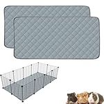 Mooydee 2 Pack Guinea Pig Cage Liners for C&C 2x4 Habitat Washable Guinea Pig Bedding Super Absorbent | Waterproof | Non Slip| Reusable Guinea Pig Pee Pads for Small Animals Cages - 57.1" x 27.6"