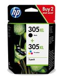 HP 6ZA94AE 305XL High Yield Original Ink Cartridges, Black/Tri-color, Multipack