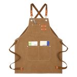 MAIGO Waterproof Cotton Canvas Kids Apron with Pockets - Kids Aprons for Cooking, Kids Art Apron for Boys Girls, Chef Apron for Kids age 8 9 10 11 12, Apron for Kitchen Baking Painting Gardening