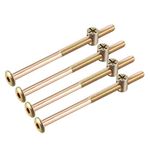 uxcell M6x100mm Furniture Bolt Nut Set Hex Socket Screw 50mm Thread Length with Barrel Nuts for Beds Headboards Chairs 4 Sets