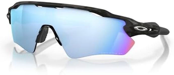 Oakley Mens OO9208 Radar EV Path Rectangular Sunglasses, Matte Black Camo/Prizm Deep Water Polarized, 38 mm