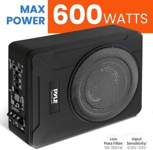 Pyle 20cm Underseat Car Subwoofer – Compact Slim Bass Speaker