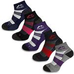 More Mile Endurance 5 Pack Womens Running Socks Multi-Colours Coolmax Cushioned Breathable