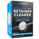 Retainer & Denture Cleaner Tablets - 4 Months Supply (120 pcs) - 3 Min Cleaning of Retainers & Aligner - Dental Cleaners for Odor & Plaque - Fresh & Bright Teeth, Mouth & Night Guard - USA Formulated