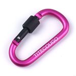 TITECOUGO 2 PCS Aluminum Alloy D-Ring High Strength Carabiner Key Chain Clip Hook For Camping Hiking (Not for Climbing) Pink Black