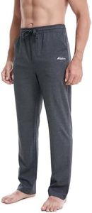 clothin Men’s Cotton Yoga Sweatpants Lounge Pants Open Bottom Athletic Casual Pants with Pockets(Charcoal M)