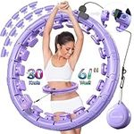 Leann L!fe U1-30 Knots Waist 20"-61”, Magnetic Lock Smart Weighted Hula Hoop for Adults Weight Loss, Infinity Hoop Plus Size,Children Adult Home Outdoors,Fitness Exercise,Abdominal Toner,Light Purple