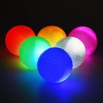 tiggell 6pcs Glow Golf Balls Glow in The Dark Luminous Golf Ball Flashing Bright Night Long Lasting Golf Balls for Sport Outdoor Golfing 6 Colors