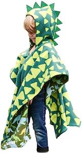 Birdy Boutique Car Seat Poncho for Kids – Safe to Use Over Seat Belts – Reversible Warm and Cozy Blanket – Easy on Easy Off and Doesn’t Impact Car Seat Performance – Green Dinosaur – One Size