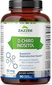 Zazzee D-Chiro-Inositol, 50 mg per Capsule, 90 Vegan Capsules, Ideal Dosage for 40:1 Ratio with Myo-Inositol, 3 Month Supply, 100% Vegetarian, Non-GMO