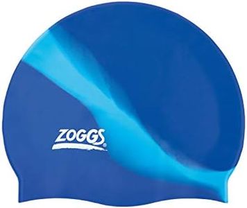 Zoggs Unisex Silicone Multicolour Swimming Cap, Blue/Light Blue, One Size UK