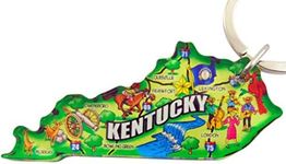 State of Kentucky Key Chain Acrylic Souvenir Keychain Retro Style Map Gift 2 Inch