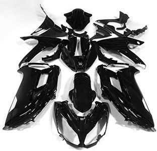 ZXMOTO Glossy Black Motorcycle Fairings Kit For 2012 2013 2014 2015 2016 Kawasaki Ninja 650 EX650 EX650A EX650E EX650F,Tail Side Fairings Without Holes (Pieces/kit: 19)