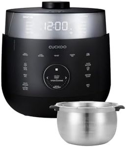 CUCKOO Twin Pressure Rice Cooker 6-Cup Uncooked / 12-Cup Cooked with Induction Heating Technology, 19 Menu Modes with Voice Guide, Full Stainless Steel Inner Pot, Black (CRP-LHTAR0609FB)