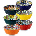 vancasso SIMI Cereal Bowls Set of 6, 26 oz Porcelain Soup Bowls, Dishwasher & Microwave Safe, Serving Bowls for Cereal, Soup, Oatmeal, Ice Cream, Salad, Pasta etc