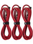 3.5mm 800 AUX Cable Cord for Dr Dre Headphones Monster Solo Beats Studio 1.2m Audio Right Angle Male to Male Studio Stereo 90 Degree Right Angle can Connect Any of Your Port Equipped. (3 Packs) (Red)