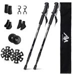 Carbon Fiber Trekking Poles -AYAMAYA Collapsible Lightweight Hiking Walking Sticks with Natural Cork Grips, Quick Locks 4 Season Terrain Accessories Shock-Absorbent for Women Men Kids Seniors Balance