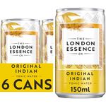 London Essence, Original Indian Tonic, Premium Cocktail Mixer, 150ml, Pack of 6 cans, No Artificial Colours Preservatives or flavours, Low Calorie