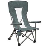 Outsunny Folding Camp Chair Portable Chair w/Cup Holder Holds up to 136kg Perfect for Camping, Festivals, Garden, Caravan Trips, Fishing, Beach and BBQs