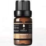 KRIAA Goodness Cedarwood Essential Oil 10ml Natural Pure & Organic for Aromatherapy, Massage, Diffuser Oil, Soap & Candle Making, Huile Essentielle Travel Essentials