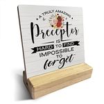 Preceptor Gift Country a Truly Amazing Preceptor is Hard to Find Wooden Plaque Sign Desk Decor Rustic Motivational Floral Preceptor Quote Desk Sign Decor for Home Office 4 x 4 Inches