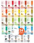 DERMAL 24 Combo Pack Collagen Essence Full Face Facial Mask Sheet - Sensitive Soothing, Nourishing Cleansing Korean Face Mask - Natural Skincare Spa Facial Mask Set for Women, Men