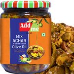 Add me Home Made Mixed Pickles in Olive oil 500gm in fresh Extra Virgin Mango Chilli Lemon Carrot ker Ginger karonda lasoda Fruit mix Achar pickle Glass Jar