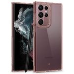 CASEOLOGY by Spigen Skyfall Back Cover Compatible for Samsung Galaxy S22 Ultra (Thermoplastic Polyurethane and PC Royal Rosegold)