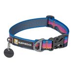 RUFFWEAR Crag Dog Collar, Large Dog Collar with Aluminium V-Ring, Adjustable Length Pet Dog Collar, Comfortable Soft Collar, Premium Animal Collar with Dog Lead Attachment Ring, 51-66cm, Alpine Dusk
