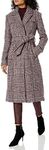 Cole Haan Women's Long Wool Trench Coat, Burgundy, 6