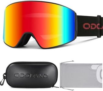 Odoland Kit di Maschera da Sci con Scatola, Maschera Snowboard Cilindrici Ampia Vista Anti-Nebbia Protezione UV, Occhiali da Sci per Uomo e Donna, BR