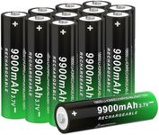 CWUU 18650 3.7V Rechargeable Battery, 9900mAh Battery for Flashlights, Headlamps & More, Button Top, 12 Pack, 240719