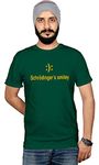 Workshop Graphic Printed T-Shirt for Men & Women | Sachrodinger's Smile Geek t Shirt | Which Means This?Smiley?is Happy and sad at The Same time. Green