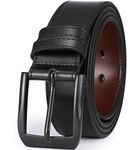 Beltox Fine Men’s Casual Leather Jeans Belts 1 1/2” Wide 4MM Thick Alloy Prong Buckle Work Dress Belt for Men（Black Belt with Black Buckle，34-36）