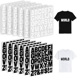 30 Sheets Iron on Letters 1200Pcs Iron on Letters for Clothing Vinyl 1.6 Inch Heat Transfer Letters A-Z PU Alphabet Stickers Heat Press for T Shirts,Jerseys,Fabric,Hats,Crafts,Ribbon (Black/White)