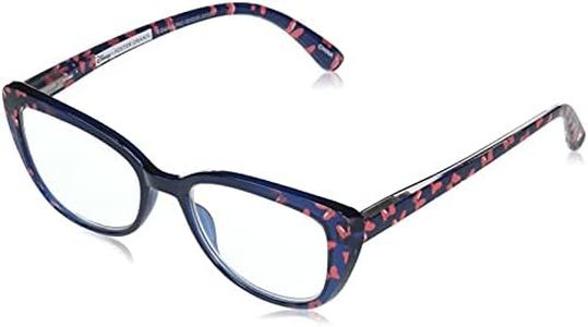 Disney x Foster Grant Women's Dreamer Cat-Eye Reading Glasses, Navy Blue With Red, 48 mm