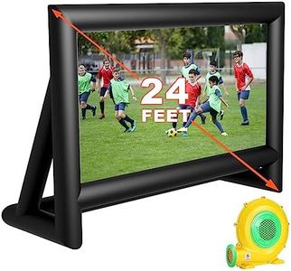 PPXIA Aufblasbare Beamer 24FT Leinwand Mega Projektion Leinwand mit Stand und Gebläse, Vorder-und Rückprojektion Indoor Outdoor Projector Screen Tragbare Blow Up Filmleinwand 16: 9 für Heimkino
