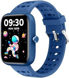 Kids Smart Watch for Boys, 1.83" DIY Face Fitness Watch Pedometer, Without/with APP Heart Rate Sleep Tracker, IP68 Waterproof Calorie Step Counter, 81 Sport Modes, Puzzle Games for Children 5-16, Blue