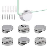 Suniney 6 PCS Mirror Clips Alloy Zinc Mirror Holder Clips, Unframed Glass Mirror Hanger Clips Clamps Holder, Round Wall-Mounted Mirror Hanging Kit with Screw Anchor for Wall Bathroom Dresser Glass Door Retainer Clips Kit