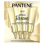 Pantene Hair Mask for Dry Damaged Hair, Deeply Moisturizing and Weightless, Miracle Intense Rescue Shots, Paraben Free, 4ct, 2.0 oz