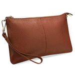 YALUXE Women's Genuine Leather Wristlet Clutch Crossbody Phone Bags Wallet Purses and Handbags for Women