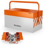 Buildskill 17" Metal Tool Box for Home Use, Large Capacity 5-Cabinet Toolbox for Carpenter Tools, Tool Organizer with Secure Lock, Ideal Tool Box for Home Use, Sturdy Empty Tools Box, Toolbox Kit