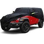 Abdeck Car Cover Compatible with Jeep Wrangler 2 Door 1987-2023 JL JK TJ YJ SUV Car Cover Waterproof All Weather Dustproof Windproof Outdoor Full Car Covers