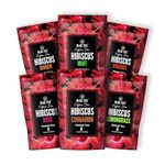 BLUE TEA - Hibiscus Tea Sampler (6 Flavors, 30 Tea Bag - Plant Based) | Diwali Gifts | SKIN GLOW ENHANCING TEA | Tangy Flavor - Herbal Tea - Caffeine Free - Natural - Vegan - Non-GMO | Zipper Pack