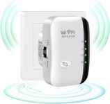 WiFi Extender Booster - Wifi Extender, WiFi Repeater Covers Up to 3650sq.ft and 45 Devicess, Wireless Internet Booster with Ethernet Port, Quick Setup, 300mbps Wifi Range Extender (White)