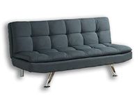 Home Detail Modern Fabric 3 Seat Sofa Bed with Chrome Legs in Choice of Five Stylish Colours (Charcoal)