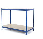 TMZ (1200 x 600 x 920) mm Blue Heavy Duty Steel Work Bench Station Shelves Garage Warehouse